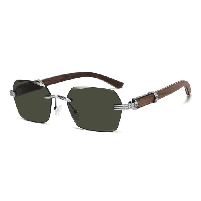 Premium Rimless Wooden Sunglasses - Image 2