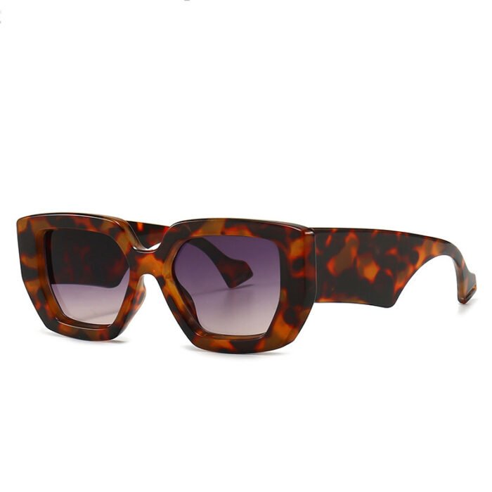 Trendy Square Sunglasses Large Frame Women Men Sunglasses - Image 3